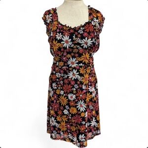 Floral Mesh Mini Dress with Daisy Flowers